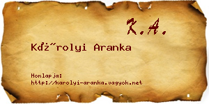 Károlyi Aranka névjegykártya